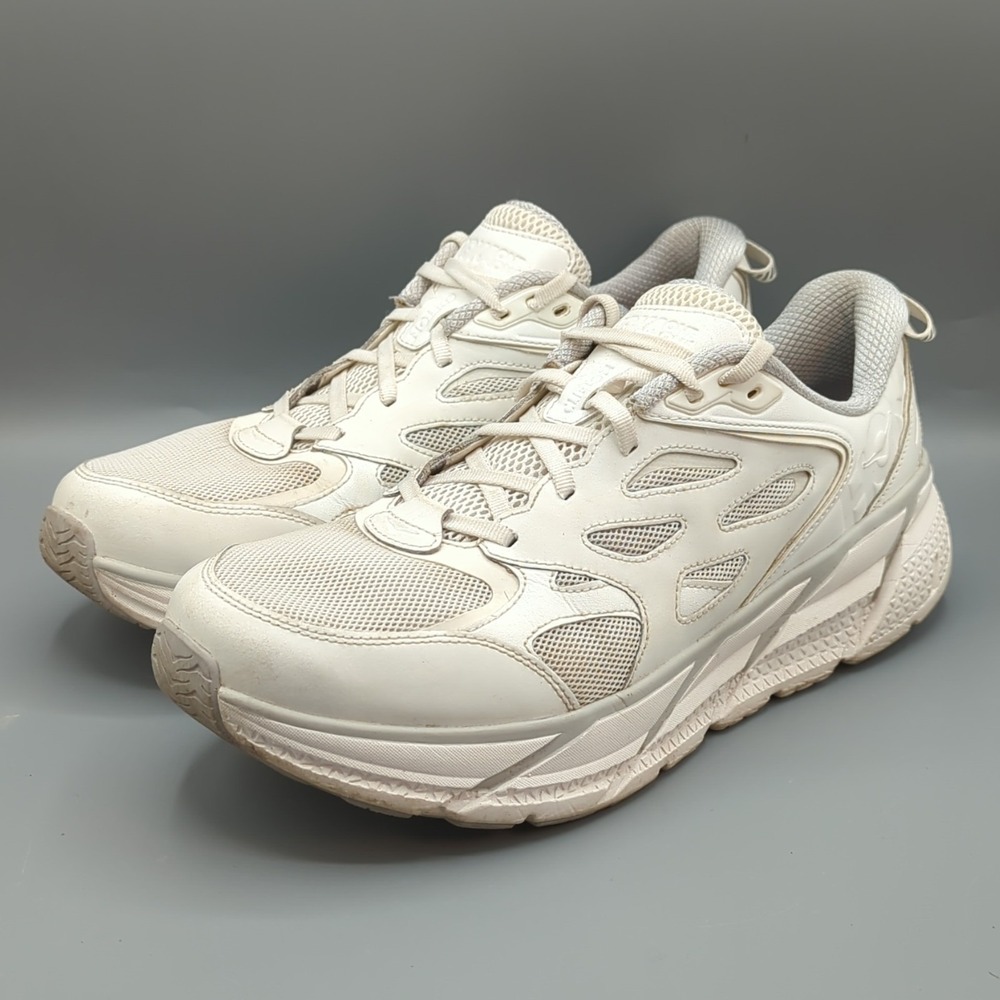 Hoka One One Clifton L Unisex Size W 13 M 12 Leather Running Shoes 1114770 WWH